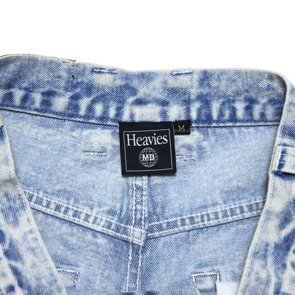 MOTO-BUNKA X HEAVIES - Collaboration Denim Shorts/Chemical Washed Light Blue