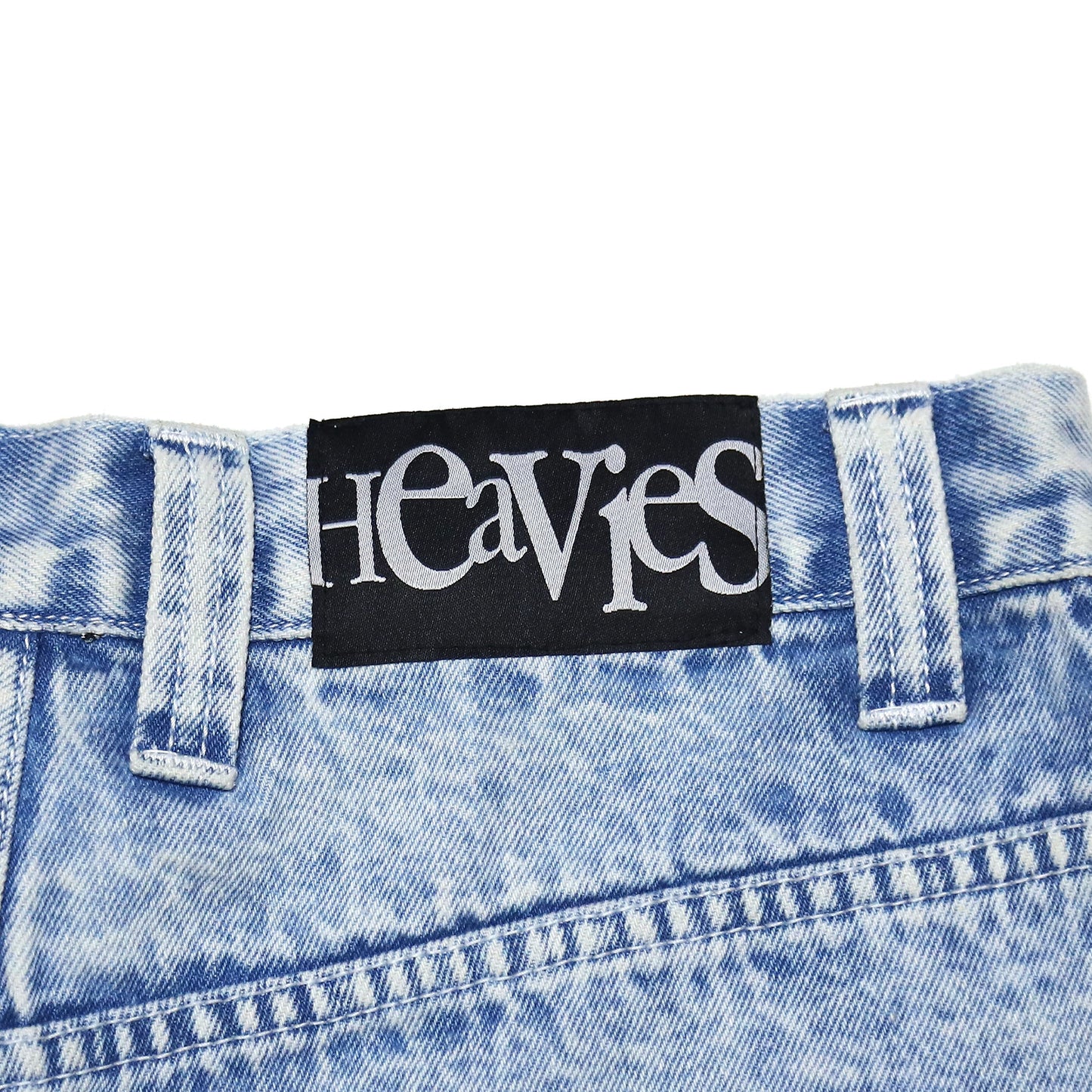 MOTO-BUNKA X HEAVIES - Collaboration Denim Shorts/Chemical Washed Light Blue